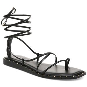 Alfani Novaraa Gladiator Lace-Up Studded Sandals Women's Size 6.5 Black Smooth
